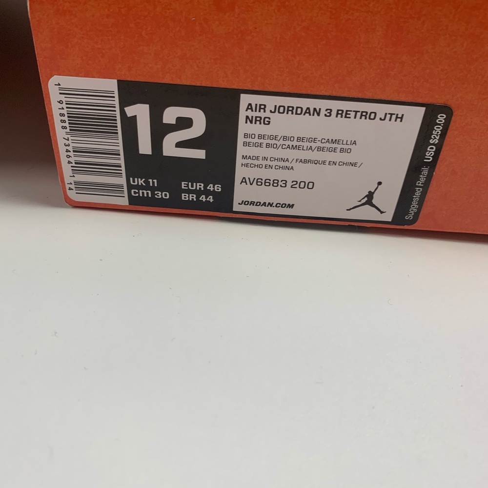 Nike Air Jordan 3 Retro NRG Bio-Beige Size 12 - Picture 7 of 8